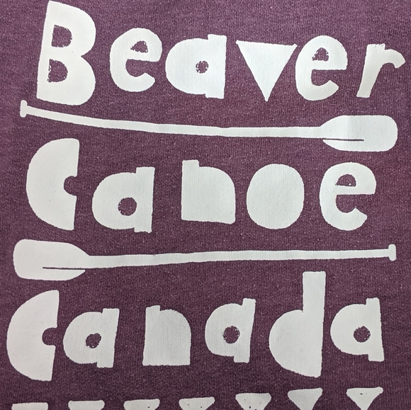 Beaver Canoe Canada Purple Sweatshirt size 2T Omer Stringer Roots - Picture 4 of 6